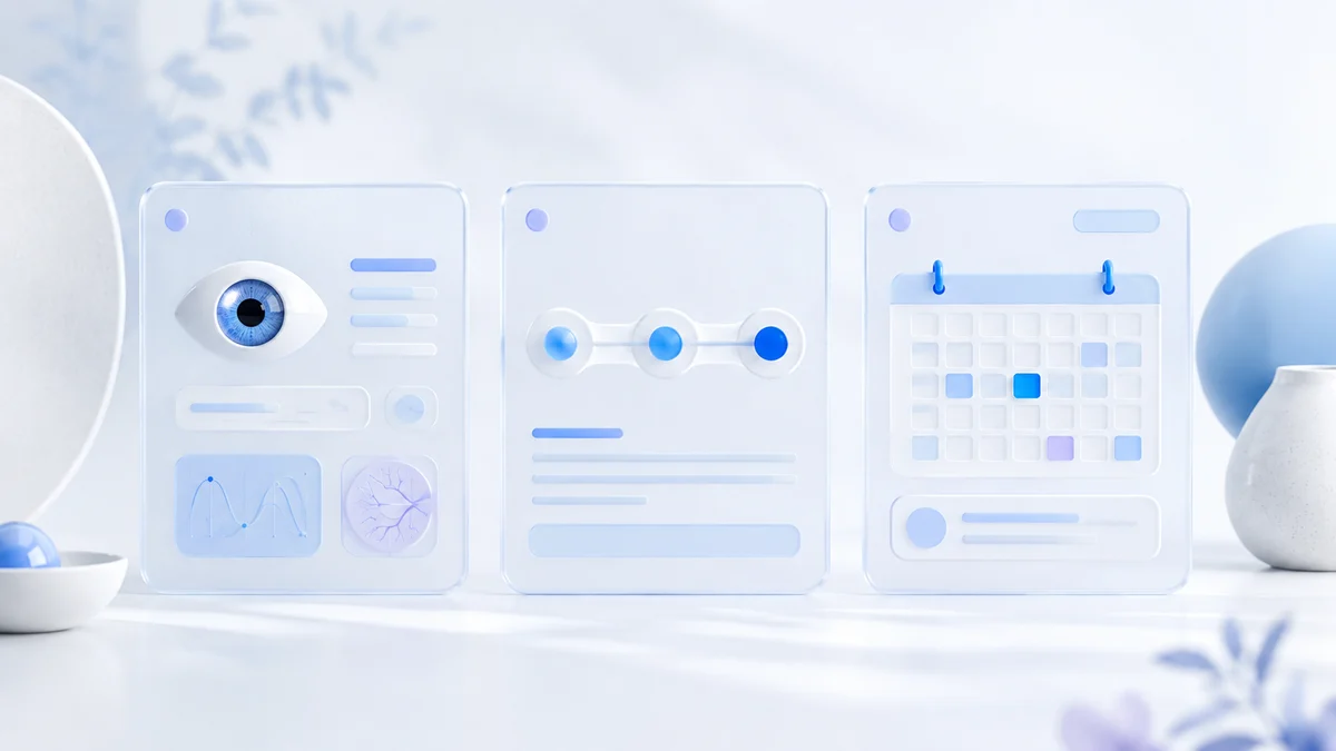 Three panels compare the clinical record, longitudinal record and practice operations.